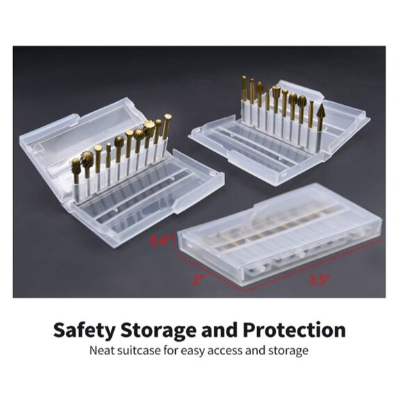 Rotary Burr Set 20Pcs Carving Engraving Bits Titanium Plating For Dremel Tool - Picture 1 of 5